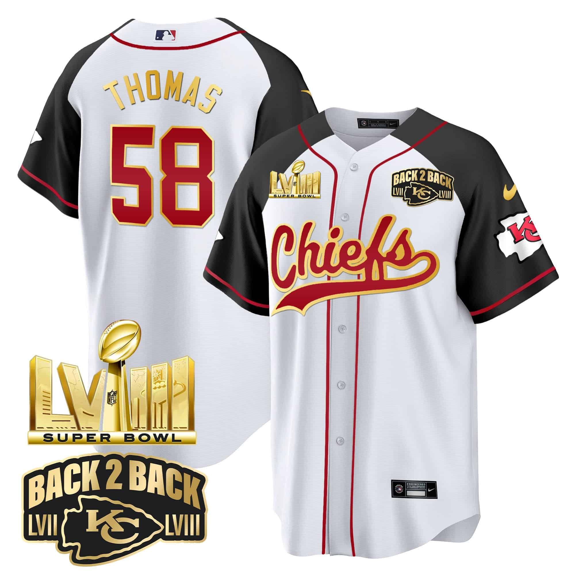 Men Kansas City Chiefs #58 Thomas White 2024 Nike Super Bowl LVIII Back-2-Back Gold Patch Baseball NFL Jersey style 1->indianapolis colts->NFL Jersey